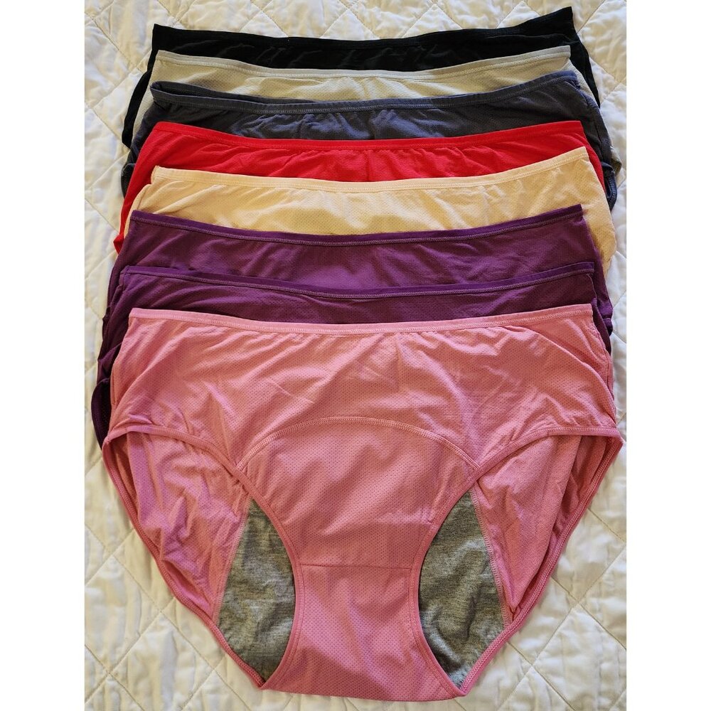 WOMEN'S INCONTINENCE / MENSTRUAL PANTIES ASSORTED 8-PACK - SIZE: 8X (28W)